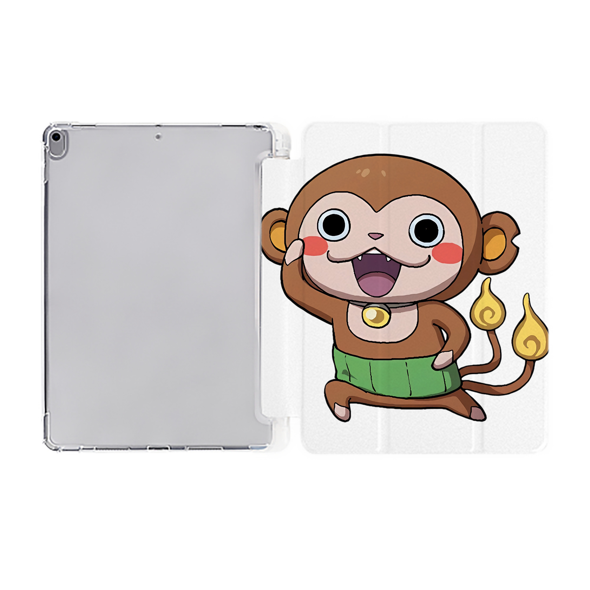 （画像用） 妖怪ウォッチ Yo-kai Watch IPad ケース ペン収納付き 三つ折りスタンド PUレザー×シリコン 対応機種9.5/10.5/10.9インチ